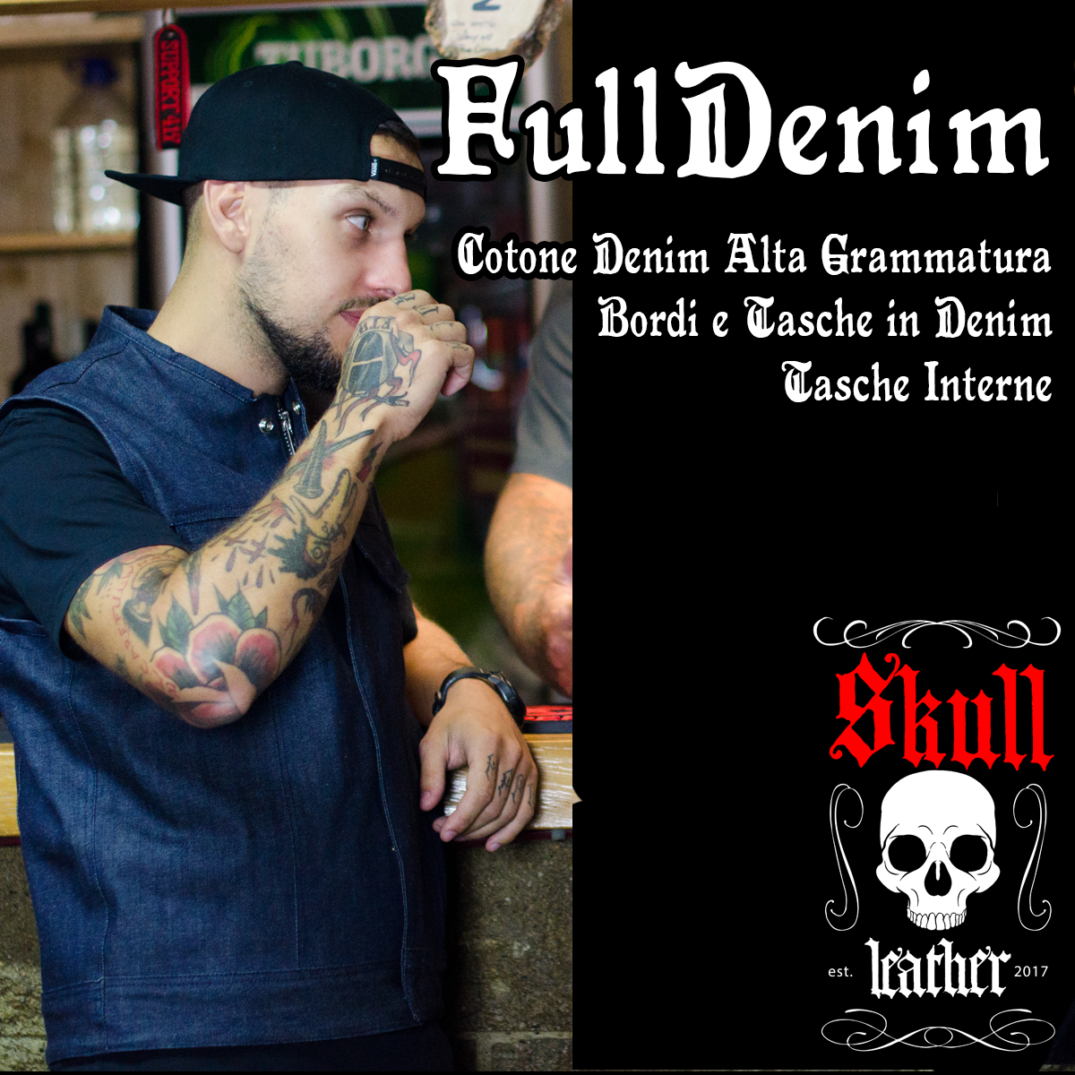 FULL DENIM BLUE SKULL